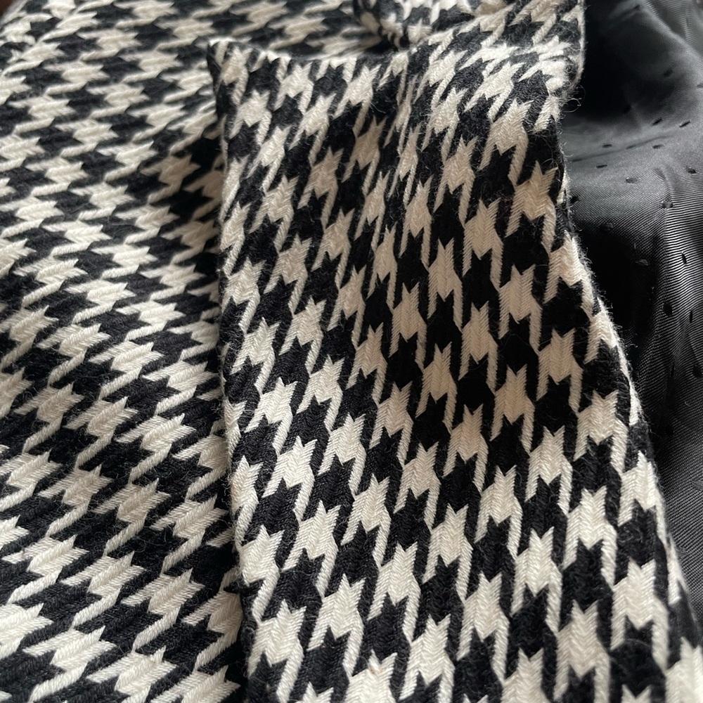 Rachel Zoe Houndstooth Double-Breasted Coat | XS | Classic Black and White Layer - Picture 5 of 8